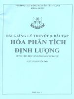 Bài giảng lý thuyết  bài tập hóa phân tích định lượng (dùng cho học sinh trung cấp dược)   trường đại học nguyễn tất thành (lưu hành nội bộ) 