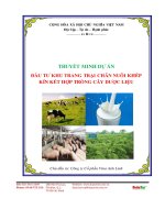 dự án đầu tư khu trang trại chăn nuôi khép kín kết hợp trồng cây dược liệu