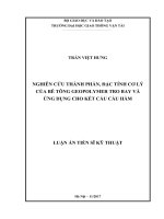 Nghiên cứu thành phần, đặc tính cơ lý của bê tông geopolymer tro bay và ứng dụng cho kết cấu Cầu hầm