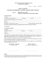 Mẫu giấy ủy quyền tham dự Đại hội Cổ đông thường niên năm 2013