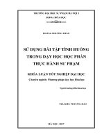 Sử dụng bài tập tình huống trong dạy học học phần thực hành sư phạm (2017) 