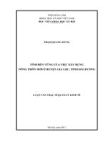 Tính bền vững của việc xây dựng nông thôn mới ở huyện Gia Lộc, tỉnh Hải Dương