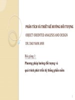Bài giảng phân tích và thiết kế hướng đối tượng bài giảng 1   TS  đào nam anh 