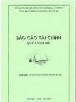Báo cáo tài chính Quy IV năm 2011 BCTC Quy IVnam2011