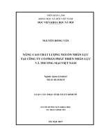 Nâng cao chất lượng nguồn nhân lực tại công ty cổ phần phát triển nhân lực và thương mại việt nam 
