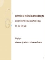 Bài giảng phân tích và thiết kế hướng đối tượng bài giảng 6   TS  đào nam anh 