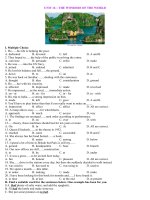 BTAV 11 - UNIT 16 THE WONDERS OF THE WORLD (Test & Key)