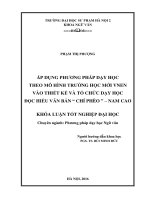 Áp dụng phương pháp dạy học theo mô hình trường học mới VNEN vào thiết kế và tổ chức dạy học đọc hiểu văn bản chí phèo – nam cao (2016) 