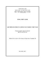 Lợi thế so sánh của hàng xuất khẩu Việt Nam (tt)