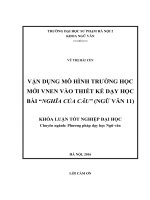 Vận dụng mô hình trường học mới VNEN vào thiết kế dạy học bài “nghĩa của câu” (ngữ văn 11) (2016) 