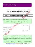 THỂ TÍCH KHỐI LĂNG TRỤ có lời giải chi tiết