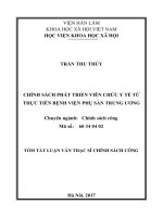 Chính sách phát triển viên chức y tế từ thực tiễn bệnh viện Phụ sản Trung ương (tt)