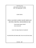 Nâng cao chất lượng nguồn nhân lực sở công thương, thành phố hà nội