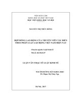 luận văn Hợp đồng lao động của thuyền viên tàu biển theo pháp luật lao động Việt Nam hiện nay