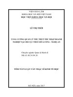Tăng cường quản lý thu thuế thu nhập doanh nghiệp tại chi cục thuế đô lương – nghệ an (tt)