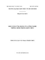 KHẢ NĂNG ỨNG DỤNG CỦA CÔNG NGHỆ THÔNG MINH TRONG KIẾN TRÚC