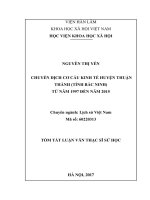 Chuyển dịch cơ cấu kinh tế huyện Thuận Thành (tỉnh Bắc Ninh) từ năm 1997 đến năm 2015 (tt)