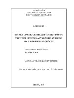 Đổi mới cơ chế, chính sách thu hút đầu tư trực tiếp nước ngoài vào Nghệ An trong bối cảnh hội nhập quốc tế