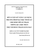 Rèn luyện kỹ năng vận dụng phương pháp dạy học tích cực cho sinh viên sư phạm hóa học trong học phần thực hành sư phạm giảng dạy (2017) 