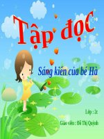 Tuần 10. Sáng kiến của bé Hà