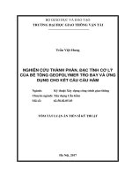 Nghiên cứu thành phần, đặc tính cơ lý của bê tông geopolymer tro bay và ứng dụng cho kết cấu Cầu hầm (tt)
