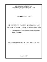 Biện pháp nâng cao hiệu quả dạy học đọc cho học sinh lớp 1 trong giai đoạn học vần (tt) 