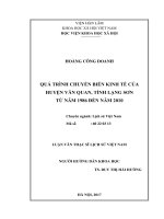 luận văn quá trình chuyển biến kinh tế của huyện Văn Quan, tỉnh Lạng Sơn từ năm 1986 đến năm 2010
