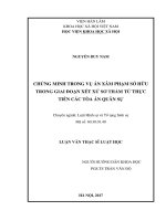 Chứng minh vụ án xâm phạm sở hữu trong giai đoạn xét xử sơ thẩm từ thực tiễn các Tòa án quân sự