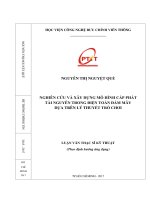 Nghiên Cứu Và Xây Dựng Mô Hình Cấp Phát Tài Nguyên Trong Điện Toán Đám Mây Dựa Trên Lý Thuyết Trò Chơi (LV thạc sĩ)