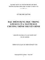 Đặc điểm dụng học trong lời dẫn của người dẫn chương trình truyền hình tt 