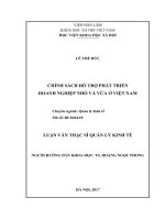 Chính sách hỗ trợ phát triển Doanh nghiệp vừa và nhỏ ở Việt Nam