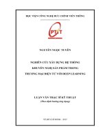 Nghiên Cứu Xây Dựng Hệ Thống Khuyến Nghị Sản Phẩm Trong Thƣơng Mại Điện Tử Với Deep Learning (LV thạc sĩ)