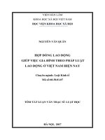Hợp đồng lao động đối với lao động là người giúp việc gia đình theo Pháp luật lao động Việt Nam hiện nay (tt)