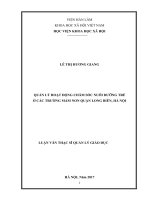 Quản lý hoạt động chăm sóc nuôi dưỡng trẻ ở các trường mầm non quận Long Biên, Hà Nội (LV thạc sĩ)