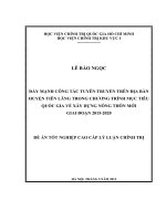 Đẩy mạnh công tác tuyên truyền trên địa bàn huyện Tiên Lãng trong chương trình mục tiêu Quốc gia về xây dựng nông thôn mới giai đoạn 20152020”