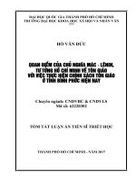 Quan điểm của chủ nghĩa mác   lênin, tư tưởng hồ chí minh về tôn giáo với việc thực hiện chính sách tôn giáo ở tỉnh bình phước hiện nay tt 