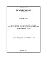 Quản lý hoạt động dạy học môn tạo hình cho trẻ 5 – 6 tuổi trong trường mầm non Hoa Thủy Tiên, quận Long Biên, Hà Nội