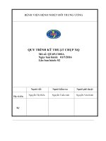 QUY TRÌNH KỸ THUẬT CHỤP XQ