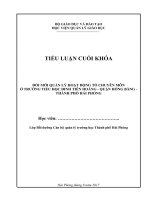 TIỂU LUẬN CUỐI KHÓA LỚP BỒI DƯỠNG QLGD