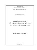 Hợp đồng lao động đối với lao động là người giúp việc gia đình theo Pháp luật lao động Việt Nam hiện nay (LV thạc sĩ)