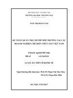 Kế toán quản trị chi phí môi trường tại các doanh nghiệp