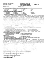 Đề và đáp án học kì 2 lớp 10: GDCD-SINH-ANH | THPT Trung Giã Anh 10 moi