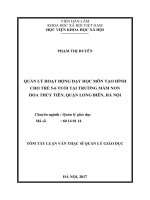 Quản lý hoạt động dạy học môn tạo hình cho trẻ 5 – 6 tuổi trong trường mầm non hoa thủy tiên, quận long biên, hà nội (tt) 
