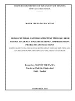SKKN NHỮNG NHÂN tố GIAO văn HOÁ ẢNH HƯỞNG đến kỹ NĂNG đọc HIỂU TIẾNG ANH của học SINH TRƯỜNG THPT TĨNH GIA i THỰC TRẠNG và GIẢI PHÁP 