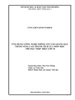 ỨNG DỤNG CễNG NGHỆ THễNG TIN vào GIẢNG dạy NHẰM NÂNG CAO THÀNH TÍCH của mễn học THỂ dục NHỊP  điệu lớp 10 