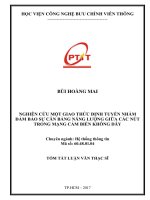 Nghiên Cứu Một Giao Thức Định Tuyến Nhằm Đảm Bảo Sự Cân Bằng Năng Lượng Giữa Các Nút Trong Mạng Cảm Biến Không Dây (tt)