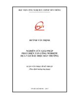 Nghiên Cứu Giải Pháp Phát Hiện Tấn Công Website Dựa Vào Dấu Hiệu Bất Thường (LV thạc sĩ)