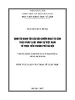 Định tội danh tội lừa đảo chiếm đoạt tài sản theo pháp luật hình sự Việt Nam từ thực tiễn Thành phố Hà Nội (tt)