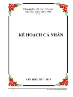 KẾ HOẠCH CÁ NHÂN GIÁO VIÊN THỂ DỤC