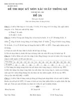Đề thi - đáp án Xác suất thống kê - hệ CĐCN - Lần 1 - 12.7.2016 De2